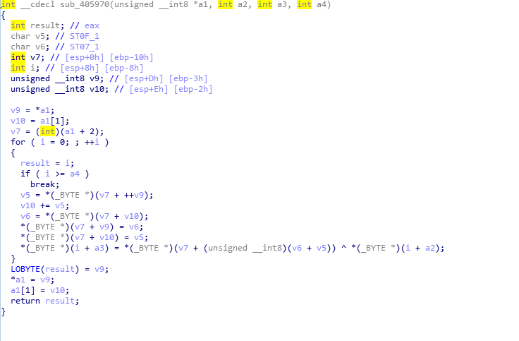 rc4 decryption function