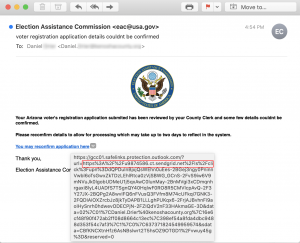 voter registration phishing attack