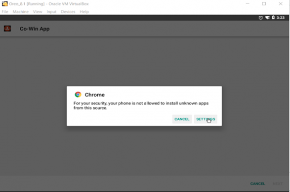 Fig. 3 Asking for permission to install unknown apps 