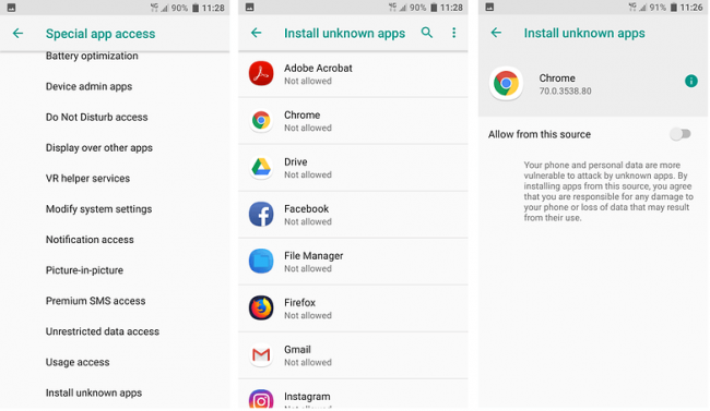 Fig.7 permission to install apps from website