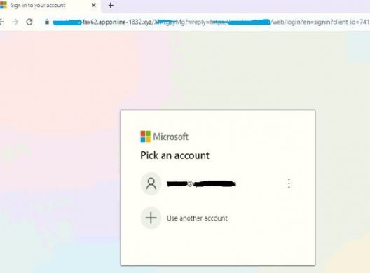 Fig. 3 – Fake Landing Page