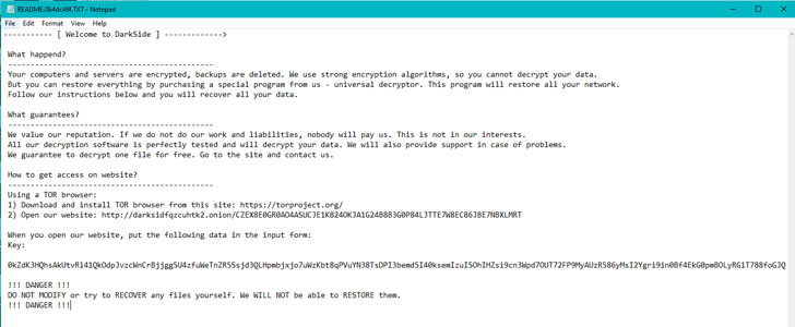 Darkside ransomware Darkside ransomware