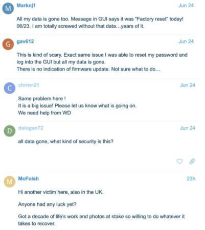Western Digitals Support Forum Screenshot