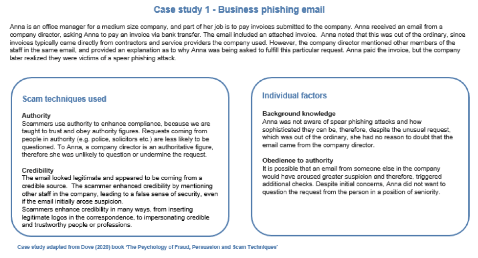Case Study 1 Business phishing email