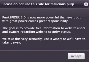 PunkSpider 2017 Message to Users