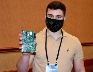 CyberArk's Omer Tsarfati shows Threatpost the NXP board