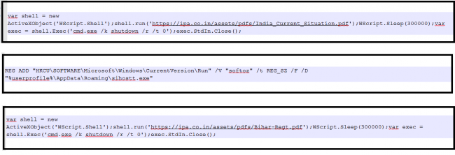 Fig 1. JavaScript code.