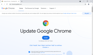 This is image is of the Rapid7 fake and malicious Chrome browser update page.