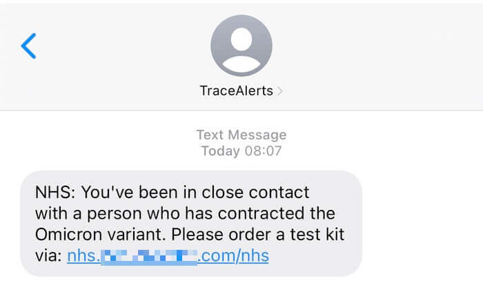 Fake NHS text 1