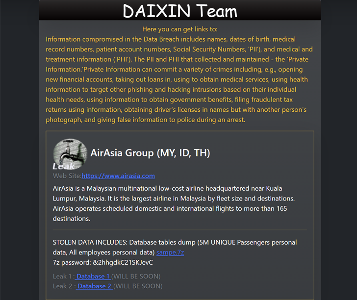 Daixin Ransomware